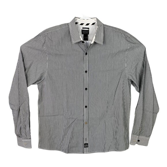 Buffalo David Bitton Shirt Men XL Long Sleeve Striped Regular Fit Cotton - Picture 1 of 12